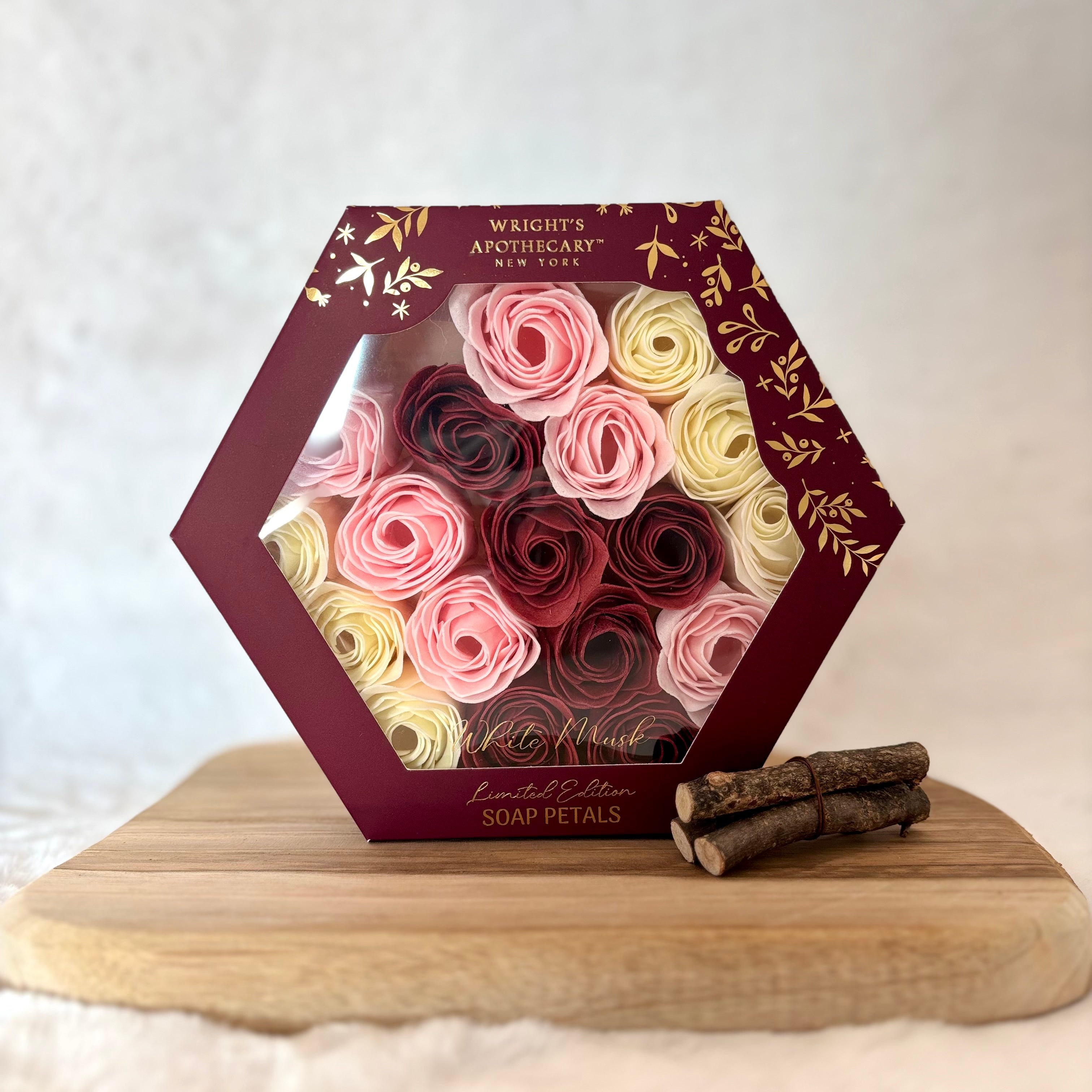 Coffret rose de savons - Musc blanc